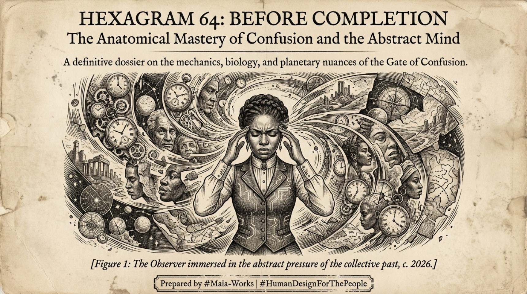 Hexagram 64 Before Completion, an illustrated Codex about confusion and the abstract mind
